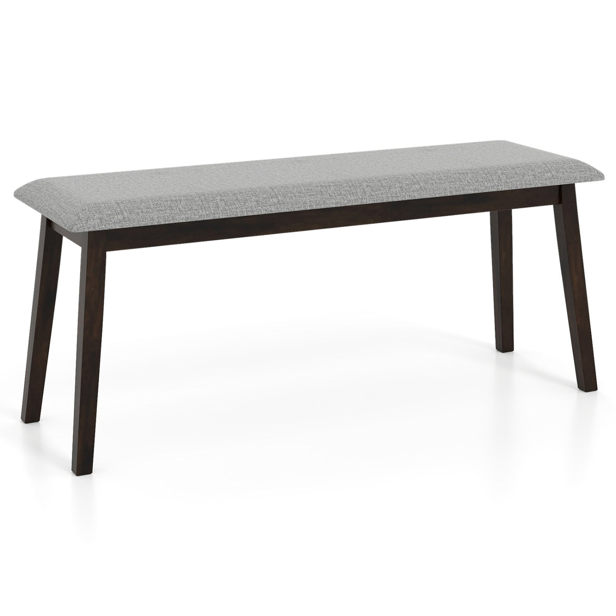 43.5 Inch Upholstered Entryway Bench with Rubber Wood Frame-Gray