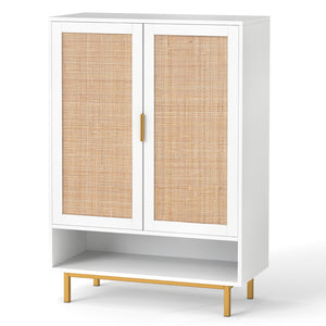 43 Inch 6-Tier Tall Shoe Cabinet with Double Doors-White