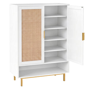 43 Inch 6-Tier Tall Shoe Cabinet with Double Doors-White