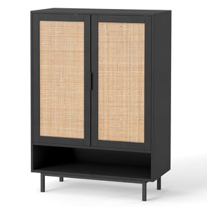 43 Inch 6-Tier Tall Shoe Cabinet with Double Doors-Black