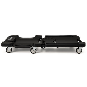 43 Inches Foldable Mechanic Creeper with Padded Headrest and Tool Trays-Black