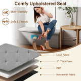 Foldable Coffee Table with Storage Cabinet Extendable Center Table-Oak