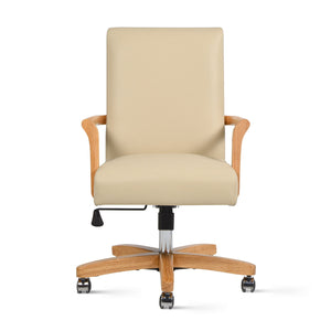 Dumont - Modern Farmhouse High Back Executive Home Office Chair - Neutral Cream Beige / Natural by Couch.com