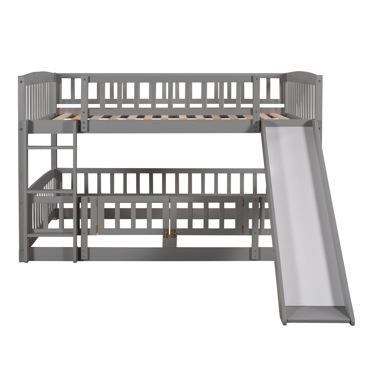 Low Bunk Bed With Slide, Fence And Ladder by Couch.com