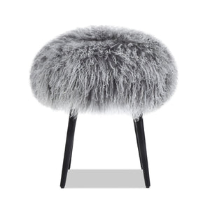 Alberta - Mongolian Sheepskin Round Ottoman by Couch.com