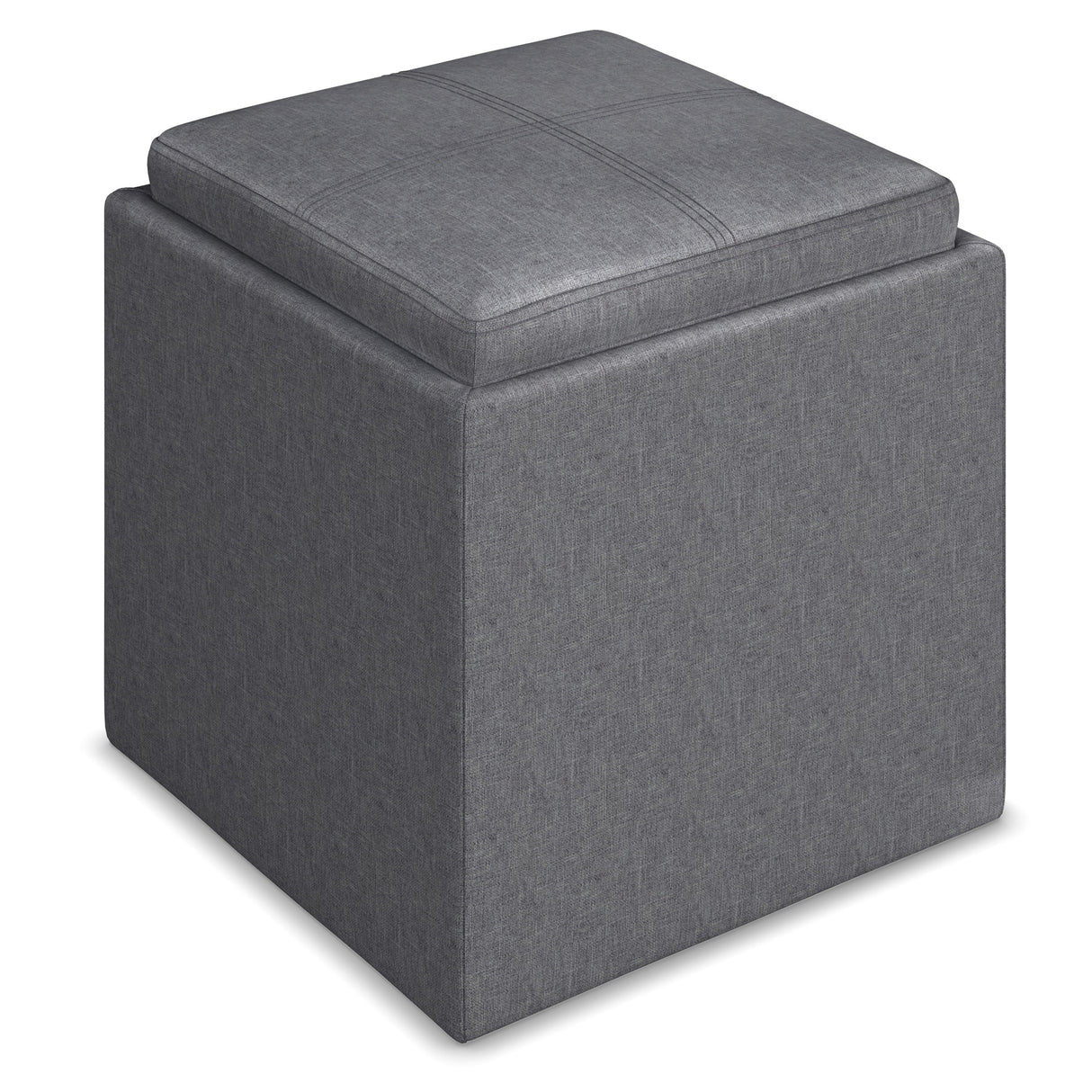 Rockwood - Upholstered Cube Storage Ottoman With Tray by Couch.com