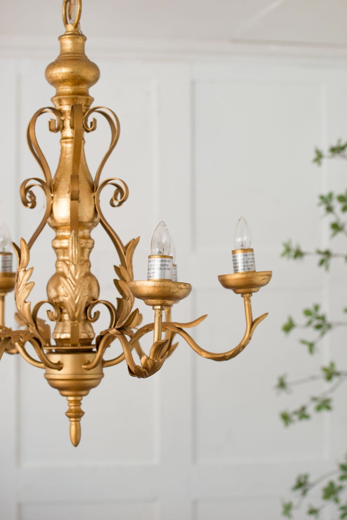 6 Light Chandelier, Hanging Light Fixture With Adjustable Chain For Kitchen Dining Room Foyer Entryway, Bulb Not Included - Gold by Couch.com