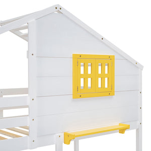 Bunk Bed With Playhouse Roof And Window by Couch.com