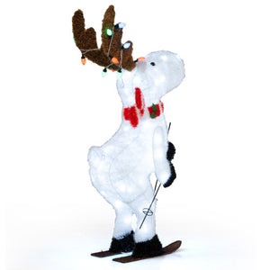 44" Animated Christmas Reindeer Pre-lit Skiing Deer Decoration