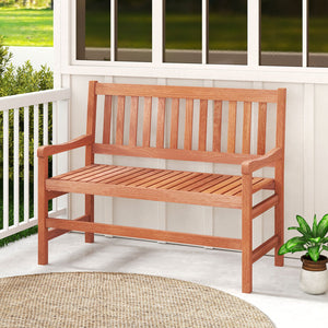 44 Inch 2-Seat Outdoor Loveseat Bench