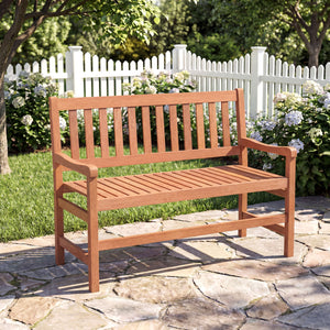 44 Inch 2-Seat Outdoor Loveseat Bench