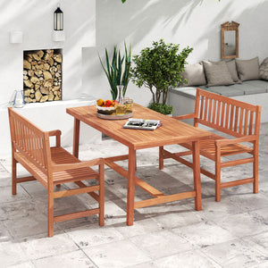 44 Inch 2-Seat Outdoor Loveseat Bench