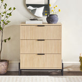 Mid-Century 3 Drawer Chest With Reeded Drawer Fronts by Couch.com