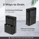4500 Sq. Ft 57 Pint Quiet Dehumidifier for Basement with 4 Modes-Black