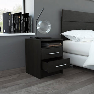 20" Wood Two Drawer Nightstand