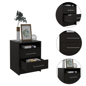 20" Wood Two Drawer Nightstand