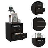 20" Wood Two Drawer Nightstand
