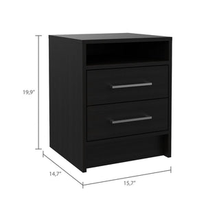 20" Wood Two Drawer Nightstand