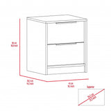19" Wood Two Drawer Nightstand