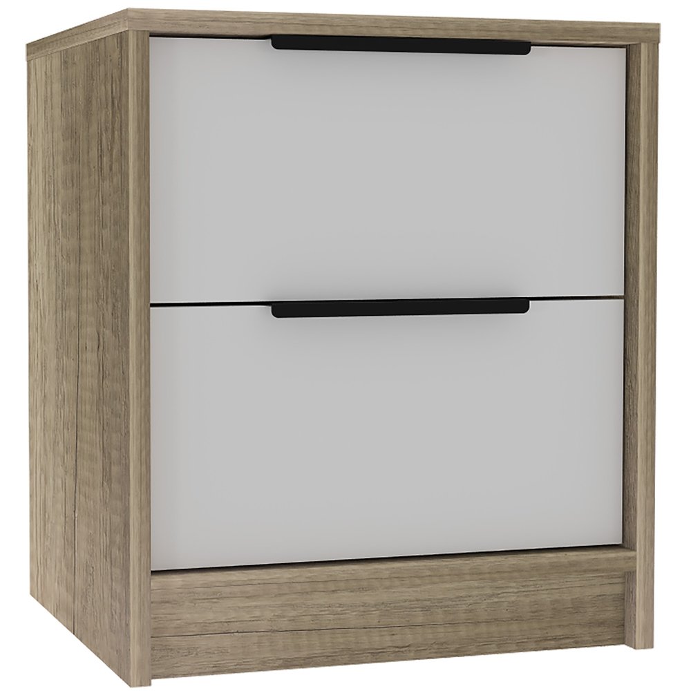 19" Wood Two Drawer Nightstand