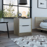 19" Wood Two Drawer Nightstand