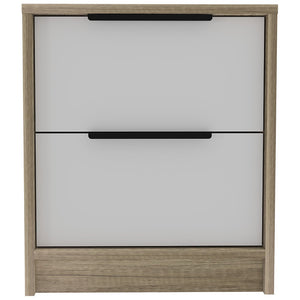 19" Wood Two Drawer Nightstand