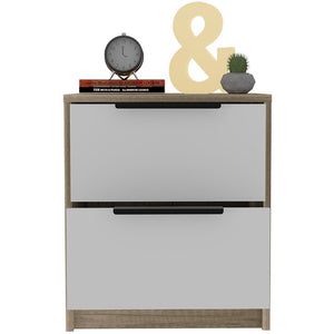 19" Wood Two Drawer Nightstand
