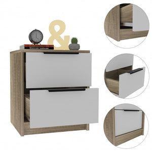 19" Wood Two Drawer Nightstand