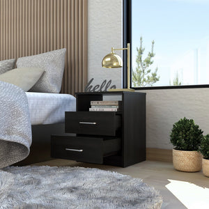 20" Wood Two Drawer Nightstand