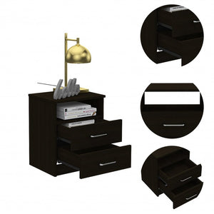 20" Wood Two Drawer Nightstand