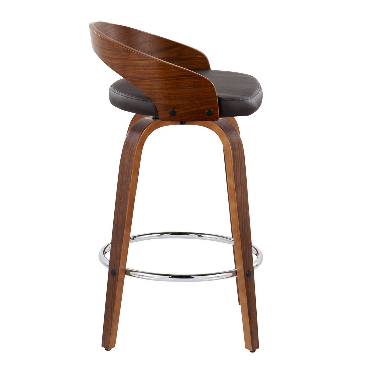 Grotto - Mid Century Modern Elegant Fixed Height Counter Stool With Swivel With Round Footrest (Set of 2) by Couch.com