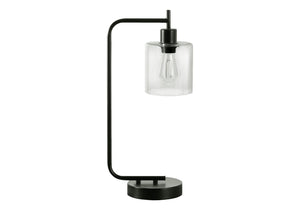 Lighting, Table Lamp, USB Port Included, Glass Shade, Modern - Black by Couch.com