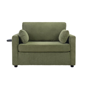 Sleeper Sofa With Foldable Mattress, USB Ports, Side Table & Storage Pocket
