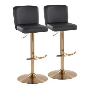 Henry - Contemporary Adjustable Barstool With Swivel With Rounded T Footrest (Set of 2) by Couch.com
