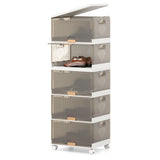 3/4/5/6-Cube Stackable Storage Bins with Detachable Wheels-5 Cube