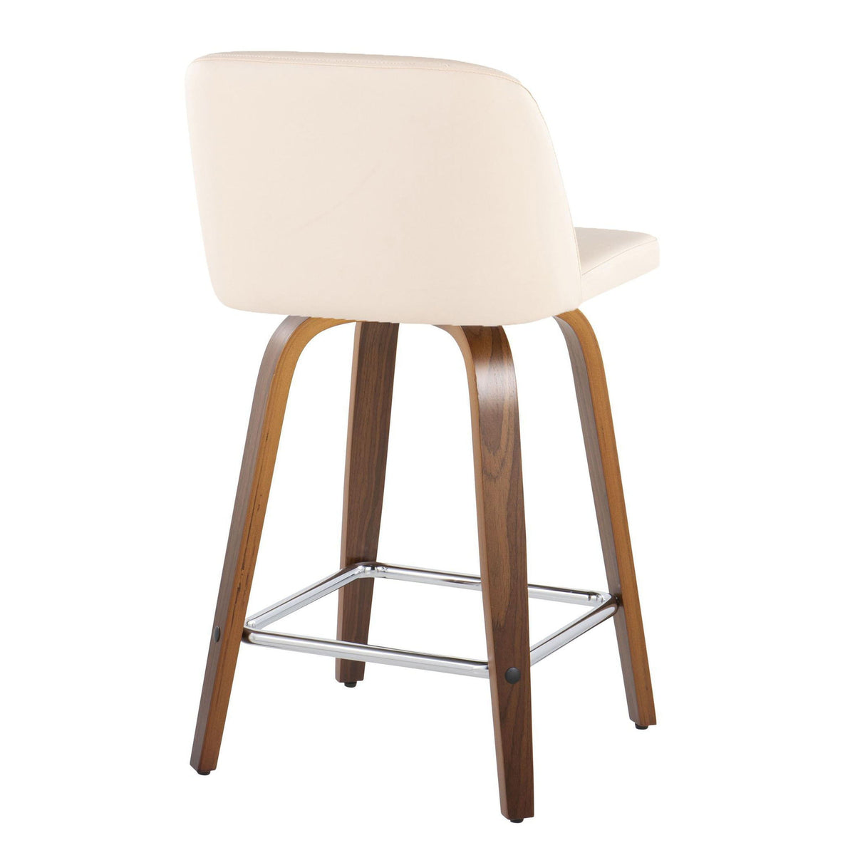 Toriano - Mid Century Modern Fixed Height Counter Stool With Swivel & Square Footrest (Set of 2) by Couch.com
