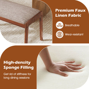 6-Person Round Picnic Table Set with 3 Built-in Benches and Umbrella Hole-Yellow