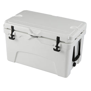 45 Quart Portable Hard Cooler Insulated Ice Chest Keeps Cool for up to 6 Days-White