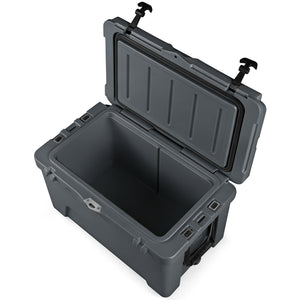 45 Quart Portable Hard Cooler Insulated Ice Chest Keeps Cool for up to 6 Days-Gray
