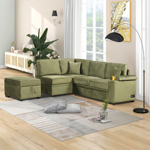 Sleeper Sofa Bed, 2 In 1 Pull Out Sofa Bed L Shape Couch With Storage Ottoman For Living Room, Bedroom Couch And Small Apartment by Couch.com