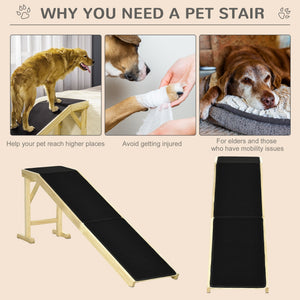 PawHut Dog Ramp for Bed with Non-Slip Carpet