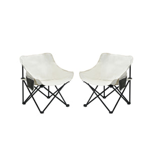 2 Pieces Outdoor Camping Chairs Folding / Portable, Comfortable Seating, Durable Steel Fram by Couch.com