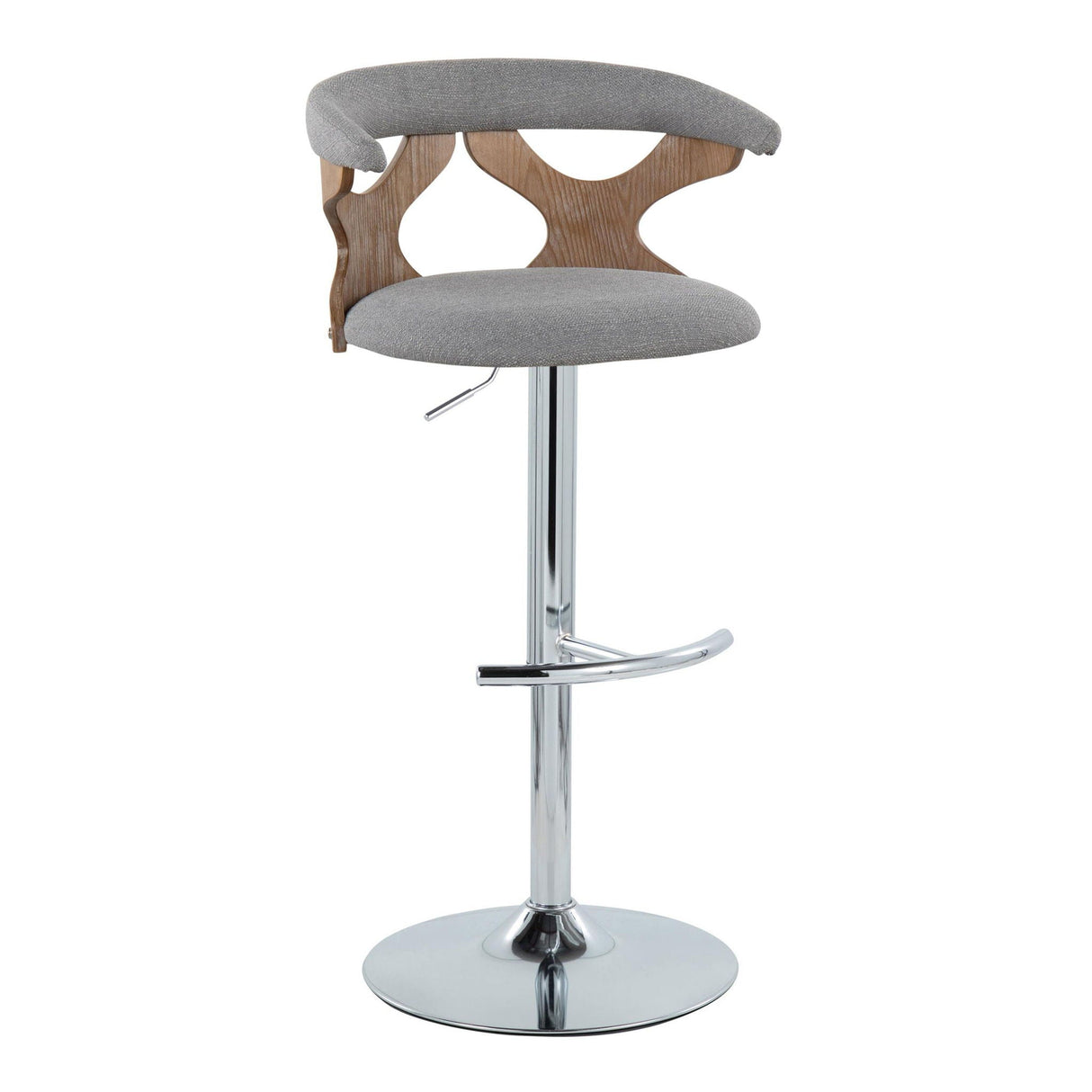 Gardenia - Contemporary Adjustable Barstool With Swivel / Rounded T Footrest (Set of 2) by Couch.com