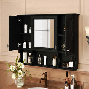 Wall Mounted Bathroom Medicine Wall Cabinet With Mirror & Open Shelves by Couch.com