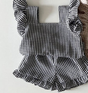Girls' Ear Edge Short Sleeve Set