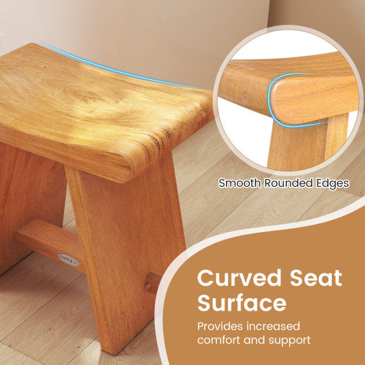 18 Inch Teak Shower Bench Spa Bath Stool for Shaving Legs
