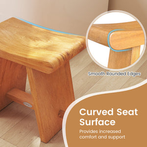 18 Inch Teak Shower Bench Spa Bath Stool for Shaving Legs