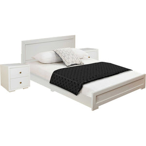 Moma Black Wood Platform Twin Bed With Nightstand