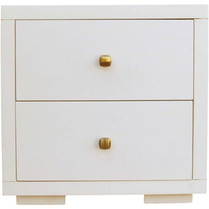 Moma White Wood Platform Queen Bed With Two Nightstands