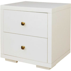 Moma White Wood Platform Queen Bed With Two Nightstands